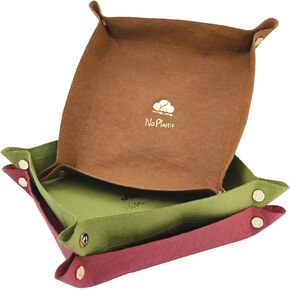 Valet Tray for Men Women Set of 3 Washable Premium Kraft Paper Travel Storage organizer Jewelry Key Phone Watch Catchall Box