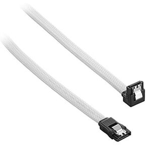 CableMod ModMesh Sleeved Right Angle SATA 3 Cable (White, 30cm)