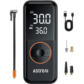 AstroAI L4 Tire Inflator Portable Air Compressor, 150PSI Portable Air Pump for Car Tires with Pressure Gauge LED Light, Electric Air Pump Quick Inflation for Cars, Motorcycles, Bikes, Tires, Balls