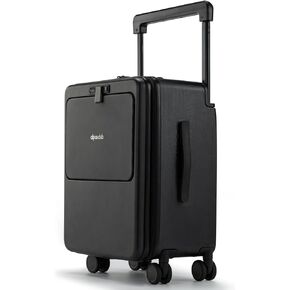 21" Max Carry-on Hardside Luggage with TSA Approved Locks Rolling Suitcase with Spinner Wheels Black Lightweight Travel Suitcase Large Capacity International 22 x 14 x 9