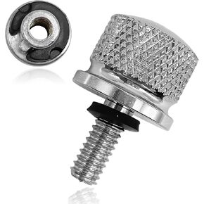Stainless Motorcycle Seat Bolt Kit, 1/4-20 Thread Fender Seat Nut Kit Compatible with Harley Davidson 1996-2024, Silver