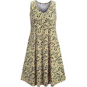 Ivicoer Women's Summer Beach Dresses V-Neck Floral Printed Tank Swing Dress Plus Size with Pocket(L-5XL) in Kuwait