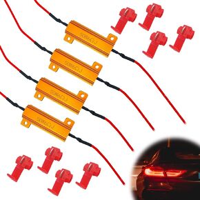 4Pcs 50W 6ohm LED Load Resistors - Fix Turn Signal Blink Error Code - Premium Quality Load Resistors Fast Hyper Flash for LED Turn Signal Lights or LED License Plate Lights or DRL