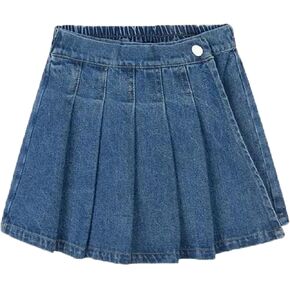 Girls Denim Skirt Summer Vintage Pleated Kids Skirt Shorts Children Uniform Skirt Jeans Skorts