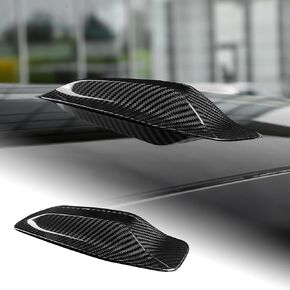 AIRSPEED Carbon Fiber Car Shark Fin Antenna Cover Radio Signal Base Decorative Sticker for BMW G60 U10 G06 G65 G67 2024, G70 U11 2023 2024 Accessories (Black)
