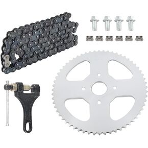 420 Chain Sprocket 60T 40mm Holes Mini Bike Rear Drive Sprocket with Chain Breaker Compitable with for CT200U BT200X CT200U-EX Baja Heat Massimo MB165 MB200 196cc 200cc Mini Bike Go Kart Parts