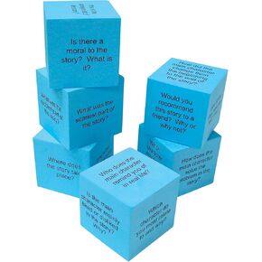 Teacher Created Resources 20634 Foam: Reading Comprehension Cubes Blue 2" x 2"