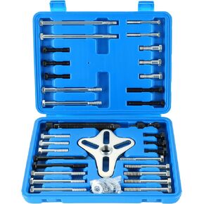 DASBET 46PCS Harmonic Balancer Puller Set, Steering Wheel Puller Kit Steering Wheel Flywheel Crankshaft Pulley Puller Crankshaft Pulleys and Gears for Most Cars, Pickups, SUVs (Blue)