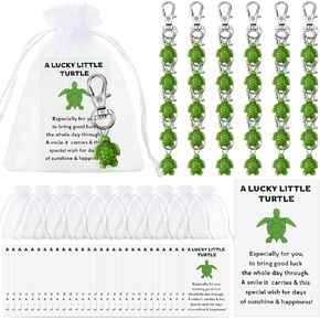 30 Sets Lucky Turtle Keychain Positive Inspirational Turtle Gifts Turtles Greeting Card for Employee Appreciation