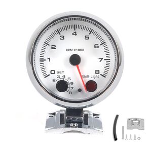 Tacho Gauge, Tachometer Gauge 3.75in 0-8000 RPM 7 Color Background Lights for 4/6/8 Cylinder 12V Gasoline-Powered Vehicles RPM Tachometer Gauge