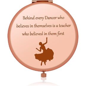 Dance Teacher Appreciation Gifts Thank You Gifts for Dance Teacher Rose Gold Compact Mirror Birthday Gifts for Dance Teacher Retirement Gifts Thanksgiving Gifts