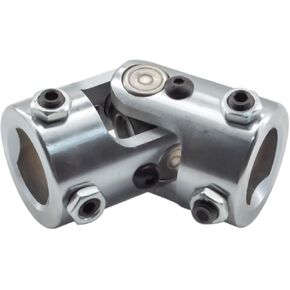 1" DD x 1" DD Steering Universal U-Joint Black Single U Joint Coupler Shaft Chrome