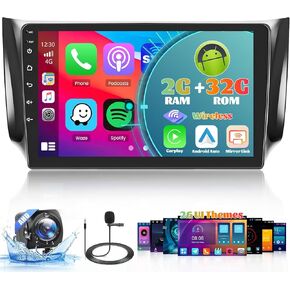 Roinvou Android Car Stereo for 2013-2017 Nissan Sentra, Built-in Wireless CarPlay Car Radio with Android Auto, 10.1'' Touch Screen in-Dash GPS Navigation Support Mirror Link BT FM AHD Rearview SWC