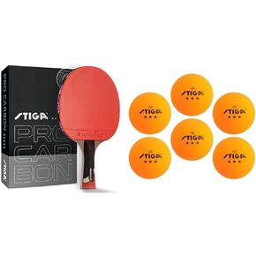 STIGA Pro Carbon Performance-Level Table Tennis Racket with Carbon Technology for Tournament Play
