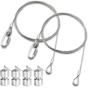 4PCS Trailer Gate Lift Assist Rollers for Gorilla Lift Trailer Gate with 2PCS Stainless Steel Lift Cable with EZ Spring Clips Washer Pins, Trailer Tailgate Lift Assist Replacement Parts
