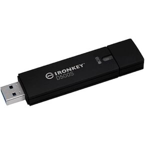 Kingston Ironkey D500S 128GB Encrypted Flash Drive | Dual Hidden Partition | FIPS 140-3 Level 3 | XTS-AES 256-bit | BadUSB and Brute Force Protection | Multi-Pin Option | IKD500S/128GB