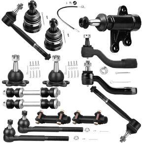 SCITOO 15pcs Front Suspension Kit Tie Rod End Adjusting Sleeve Sway Bar Link Ball Joint Idler Arm Pitman Arm Fit 1993-1999 For Chevy C1500 For GMC C1500