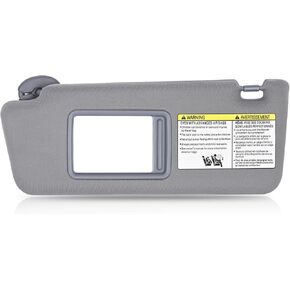 Driver Left Side Sun Visor Compatible with Toyota Tacoma 2005 2006 2007 2008 2009 2010 2011 2012 2013 2014 2015 Without Light Replace# 74320-04181-B1 Grey