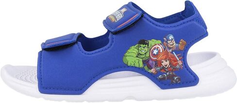 صندل سباحة أديداس C أزرق ملكي/أحمر صناعي 2 US للأطفال الصغار in Kuwait