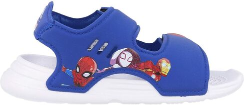 صندل سباحة أديداس C أزرق ملكي/أحمر صناعي 2 US للأطفال الصغار in Kuwait