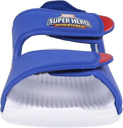 صندل سباحة أديداس C أزرق ملكي/أحمر صناعي 2 US للأطفال الصغار in Kuwait