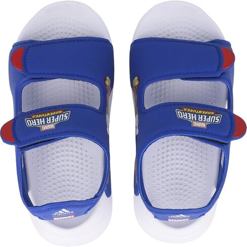 صندل سباحة أديداس C أزرق ملكي/أحمر صناعي 2 US للأطفال الصغار in Kuwait