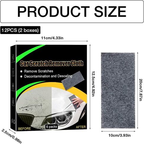 12PC Nano Sparkle Cloth Car Scratch Remover,Upgraded Nano Sparkle Cloth,Nano Cleaning Cloth Scratch Remover,Nano Sparkle Cloth Magic Car Scratch Repair Cloth for Vehicles in Saudi Arabia
