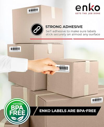 enKo (6 بكرات، 1320 ملصقًا) ملصقات العناوين والشحن 30323 (2-1/8 × 4 بوصات) متوافقة مع Dymo LabelWriter in Kuwait