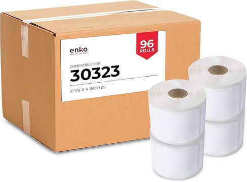enKo (6 بكرات، 1320 ملصقًا) ملصقات العناوين والشحن 30323 (2-1/8 × 4 بوصات) متوافقة مع Dymo LabelWriter in Kuwait