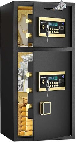 Extra Large Safe Box, Double Door Security Safes Heavy Duty, Home Office Cabinet Safe with Fireproof Document Bag, Deposit Slot & Adjustable Shelf, Hidden Box for Jewelry, Money, Gun in Saudi Arabia