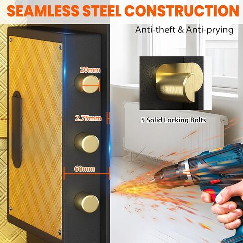 Extra Large Safe Box, Double Door Security Safes Heavy Duty, Home Office Cabinet Safe with Fireproof Document Bag, Deposit Slot & Adjustable Shelf, Hidden Box for Jewelry, Money, Gun in Saudi Arabia
