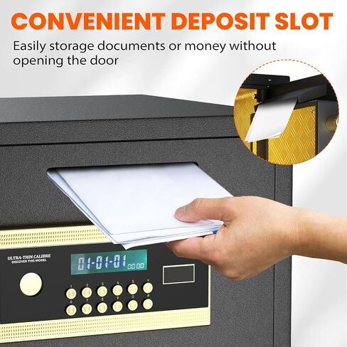Extra Large Safe Box, Double Door Security Safes Heavy Duty, Home Office Cabinet Safe with Fireproof Document Bag, Deposit Slot & Adjustable Shelf, Hidden Box for Jewelry, Money, Gun in Saudi Arabia