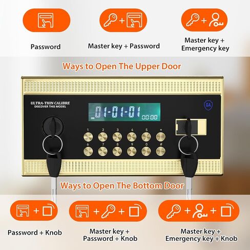 Extra Large Safe Box, Double Door Security Safes Heavy Duty, Home Office Cabinet Safe with Fireproof Document Bag, Deposit Slot & Adjustable Shelf, Hidden Box for Jewelry, Money, Gun in Saudi Arabia