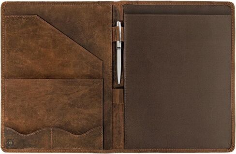 Moonster Leather Portfolio Professional Organizer Padfolio – Resume Folder with Luxury Pen - Leather Binder Portfolio Writing Pad with Business Card Holder - Portfolio Folder for Men & Women in Kuwait