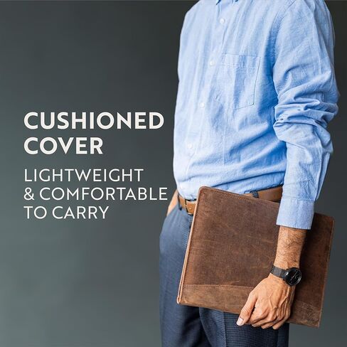 Moonster Leather Portfolio Professional Organizer Padfolio – Resume Folder with Luxury Pen - Leather Binder Portfolio Writing Pad with Business Card Holder - Portfolio Folder for Men & Women in Kuwait