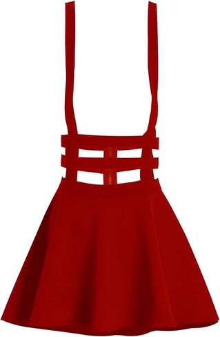 ZHANCHTONG Women's Elastic Waist Pleated Short Braces Skirt Mini Suspender Skirt in Kuwait