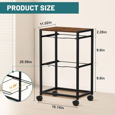 Snughome Rolling File Carts with Wheels Hanging Files for Letter Size, 2 Tiers Metal Movable File Cart, Pull-Out Filing Holder in Kuwait