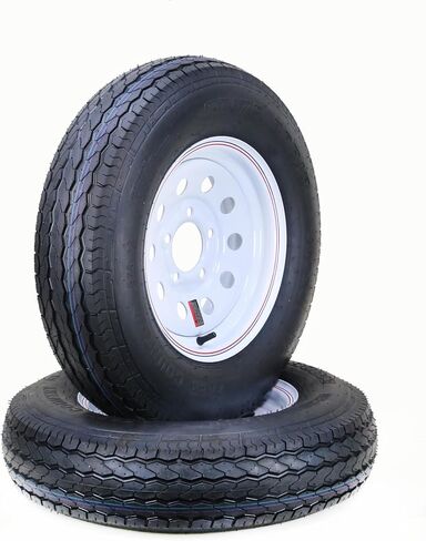Trailer Tire Wheel Assembly ST175/80D13 8-Ply D 96L 5 Lug on 4.5" PCD White Mod Rim,SET 2 in Saudi Arabia