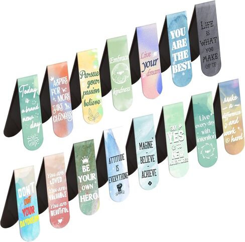 Magnetic Bookmarks, 15PCS Bookmark, Cute Bookmarks, Magnet Bookmark Clips, Bookmarks for Women Men Kids, Bookmarks Bulk, Teacher Bookmark, Solid Colorful Bookmarks(Light Color) in Kuwait