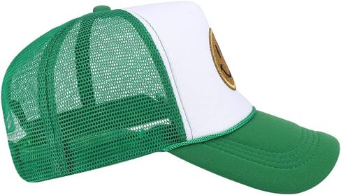 Lin Su Fashion Smile Face Sequins Baseball Cap Printing Neon High Crown Foam Mesh Back Trucker Hat-for Men and Women in Saudi Arabia