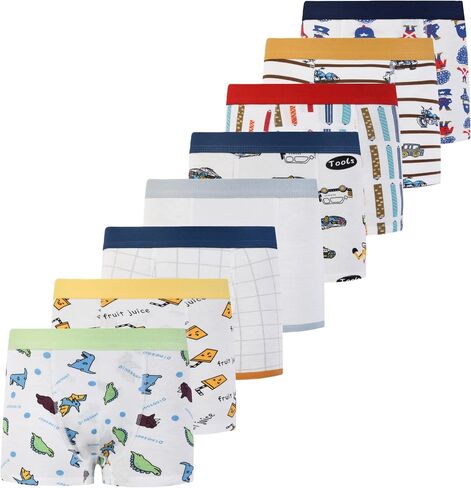 Boys Breathable Dinosaur Car Cotton Boxer Brief Underwear Sets in Kuwait