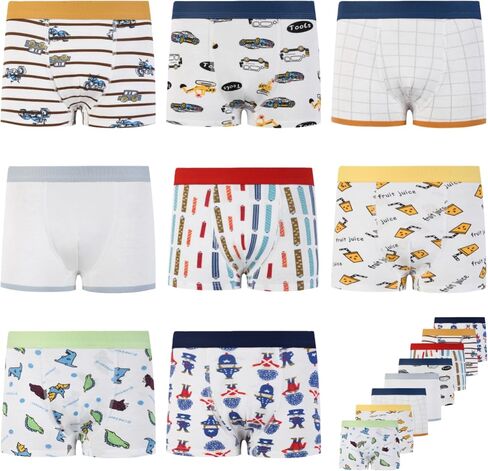 Boys Breathable Dinosaur Car Cotton Boxer Brief Underwear Sets in Kuwait
