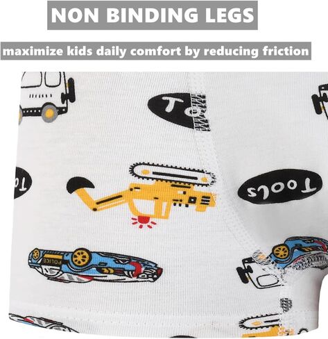 Boys Breathable Dinosaur Car Cotton Boxer Brief Underwear Sets in Kuwait