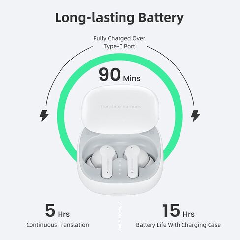 M3 Offline AI Translator Earbuds Support 144 Languages & Accents Translation Two-Way Translation Translator Device AI Translation Earbuds Real Time No Subscription Required in Kuwait