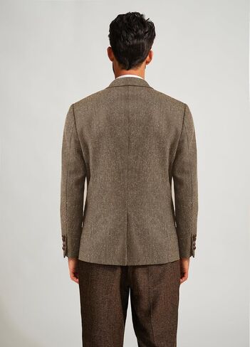 PJ PAUL JONES Mens Blazer Vintage Herringbone Tweed Blazer Two Button Wool Blend Sport Coat with Pocket Square in Saudi Arabia