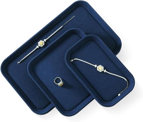 Jewelry Tray, Velvet Trinket Tray,Luxury Necklace Organizer,Premium Jewelry Display For Vendors,Blue Watch Tray in Saudi Arabia