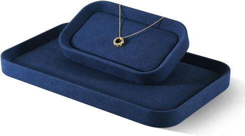 Jewelry Tray, Velvet Trinket Tray,Luxury Necklace Organizer,Premium Jewelry Display For Vendors,Blue Watch Tray in Saudi Arabia