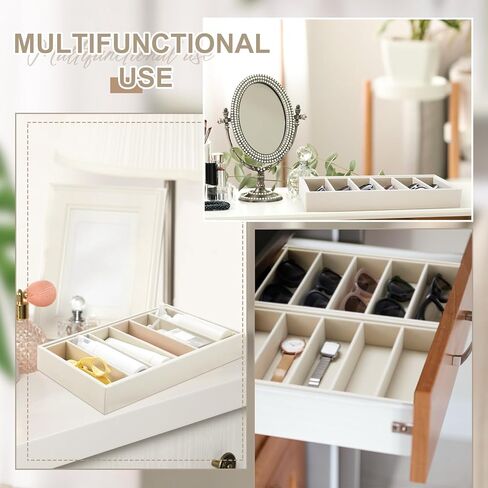 4 Pieces Velvet Sunglasses Organizer 6 Grid Sunglass Organizer Tray Velvet Glasses Tray Stackable Glasses Display Case Velvet Jewelry Tray for Women for Glasses Jewelry Watch Organizer Tray in Saudi Arabia