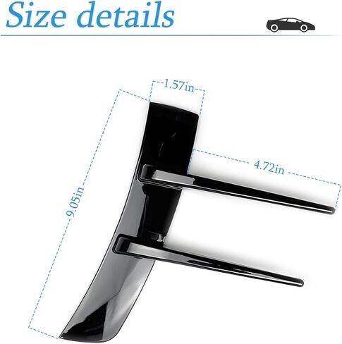 طقم سبويلر كاناردز للسيارة، قطعتان من مقسم المصد الأمامي للسيارة، ملصقات فتحات جانبية للرفرف، طقم سبويلر زعانف ناعمة، شريط تزيين مضاد للتصادمات لغطاء جسم السيارة والجناح الجانبي (أسود) in Kuwait