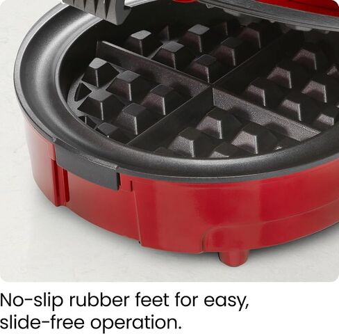 Chefman Anti-Overflow Belgian Waffle Maker w/Shade Selector, Temperature Control, Mess Free Moat, Round Iron w/Nonstick Plates & Cool Touch Handle, Measuring Cup Included, Black in Saudi Arabia
